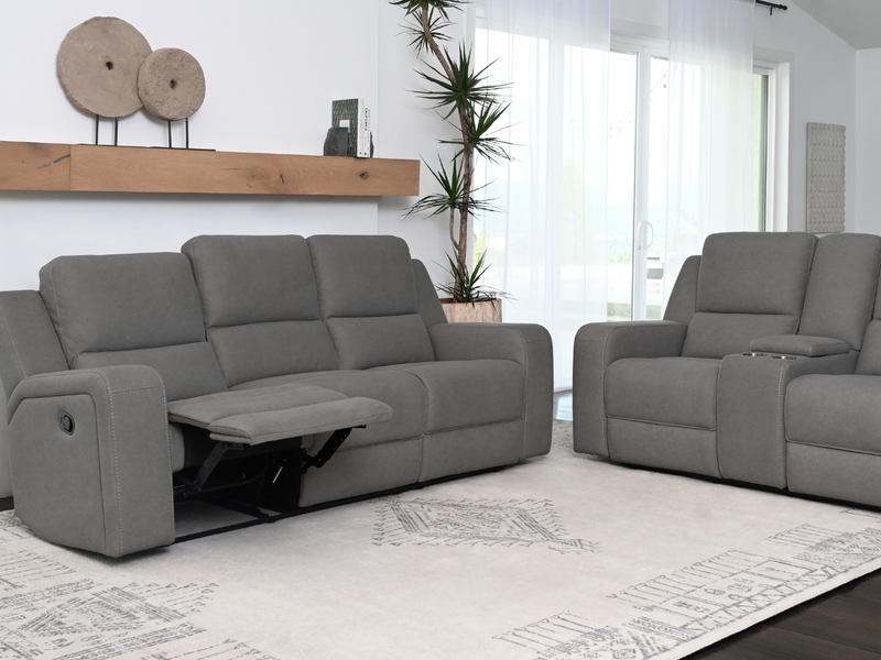 Margaret 2-pc Fabric Manual Reclining Sofa and Loveseat