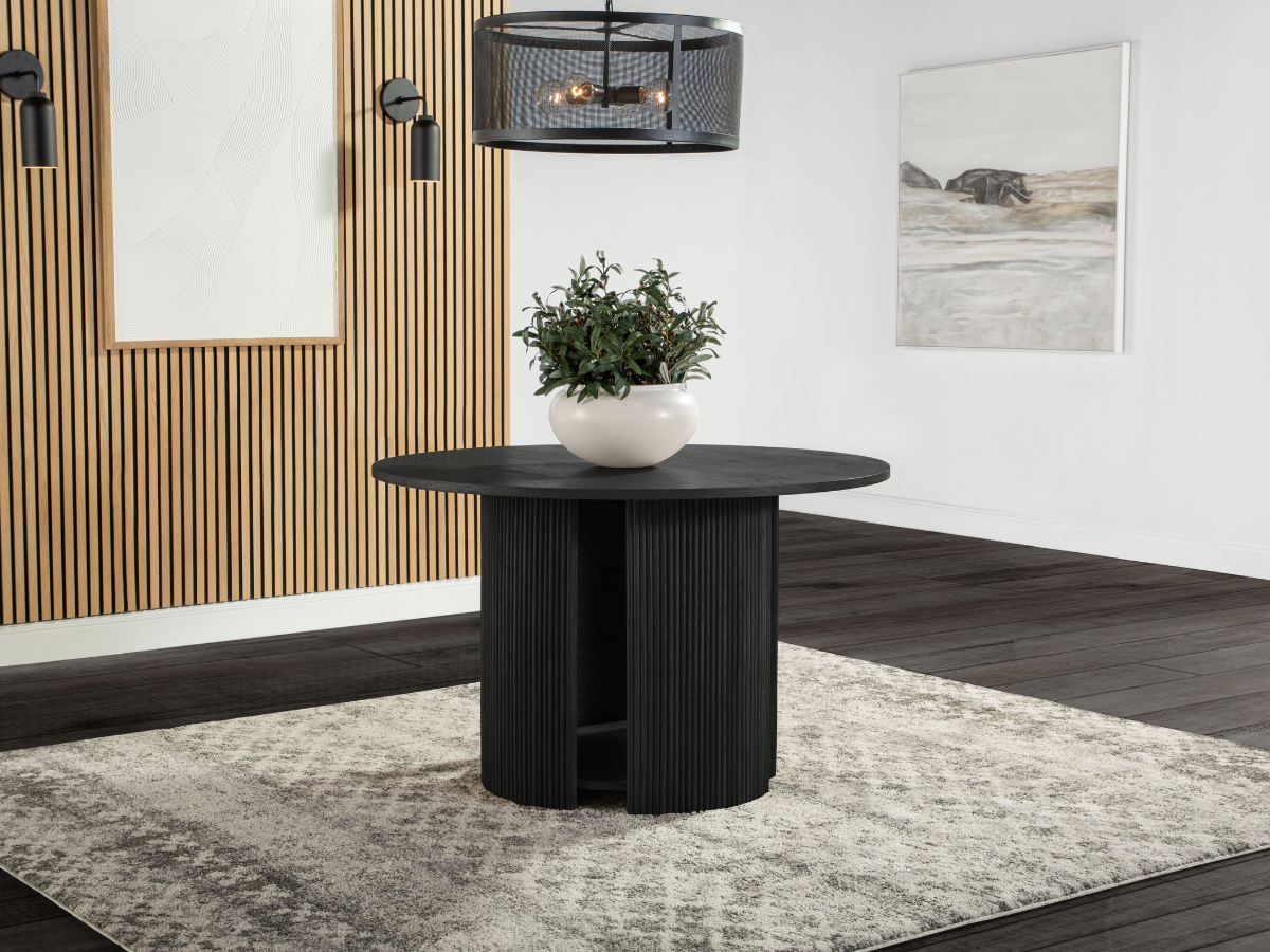 Parker 48" Round Dining Table - Black