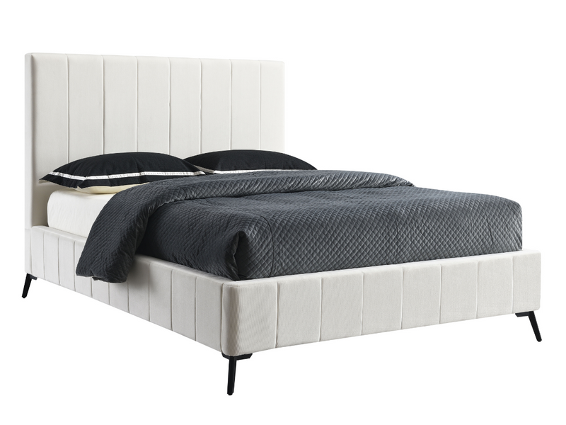 Channel upholstered bed deals