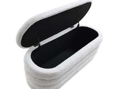 Cleo Storage Bench Ottoman - Gray