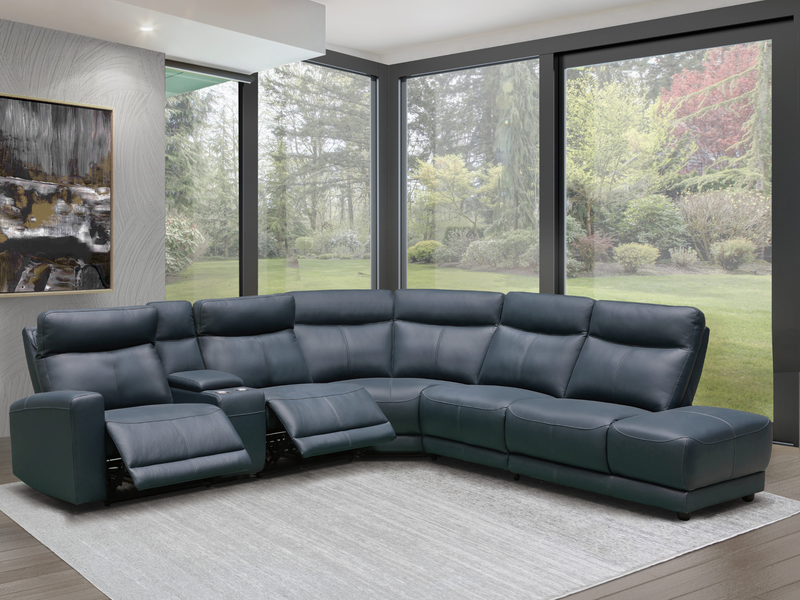 Kimmel Power Reclining Leather Sectional with Power Headrests