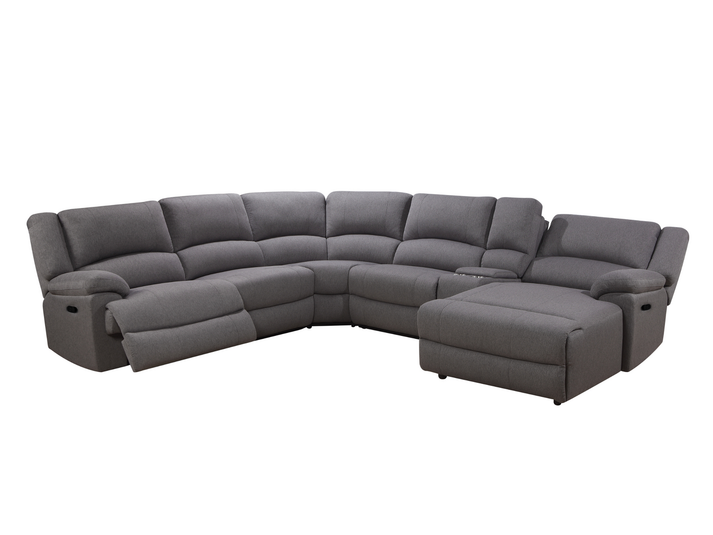 Fletcher Stain-Resistant Fabric Reclining 6 pc Sectional