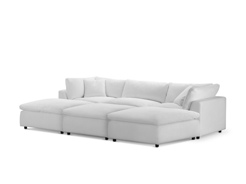 Luxe Feather and Down 6-pc Pit Sectional Set