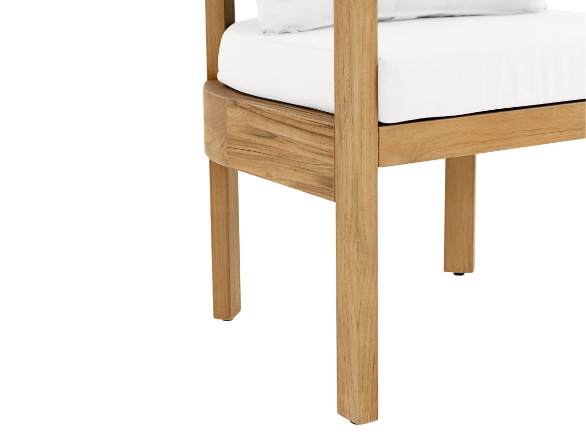 Santino® Outdoor Dining Chair (Set of 2) - White Fabric with Teak Frame