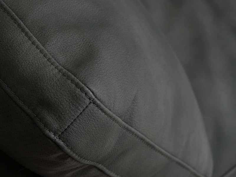 Luxe Gray Nubuck Leather 3-pc Sofa