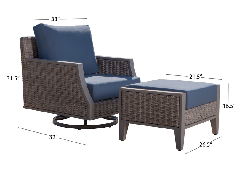 Cassara Swivel Armchair & Ottoman