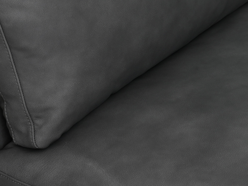 Luxe Gray Nubuck Leather 5-pc Two-Arm Sectional