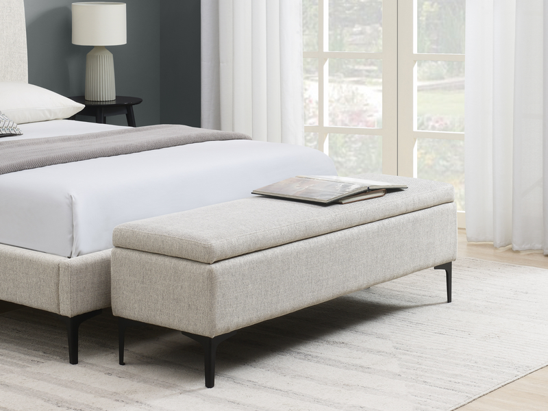 Evella Upholstered Bed and Storage Bench