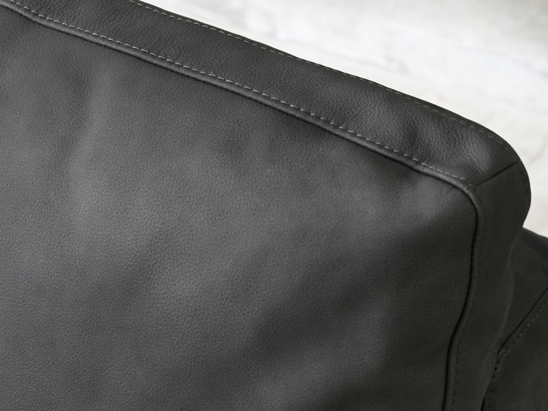 Luxe Gray Nubuck Leather 3-pc Sofa
