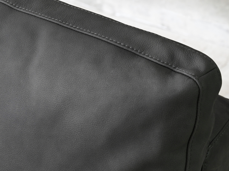 Luxe Gray Nubuck Leather Armless Chair