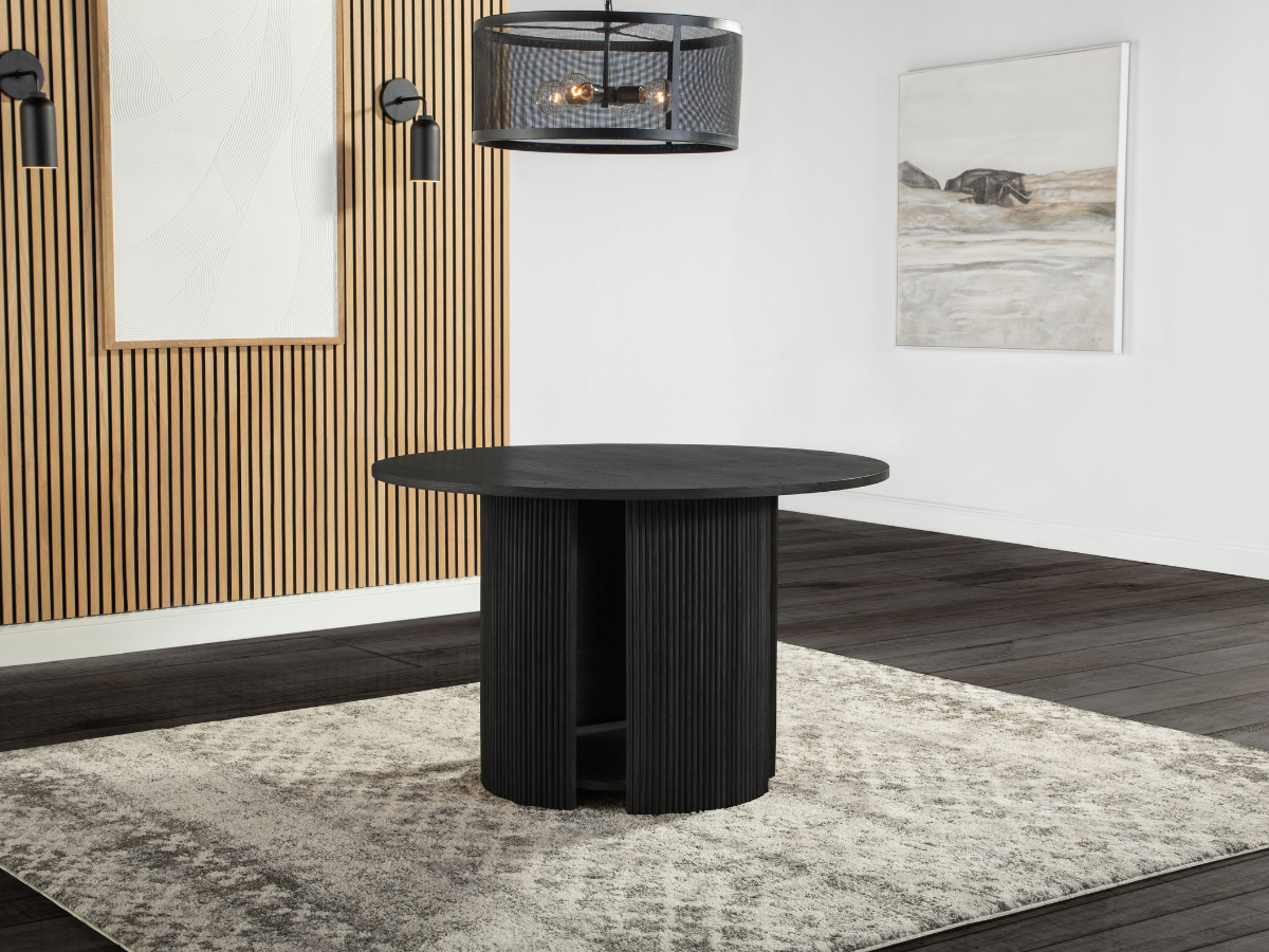 Parker 48" Round Dining Table - Black