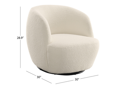 Blair Bouclé Swivel Chair - White