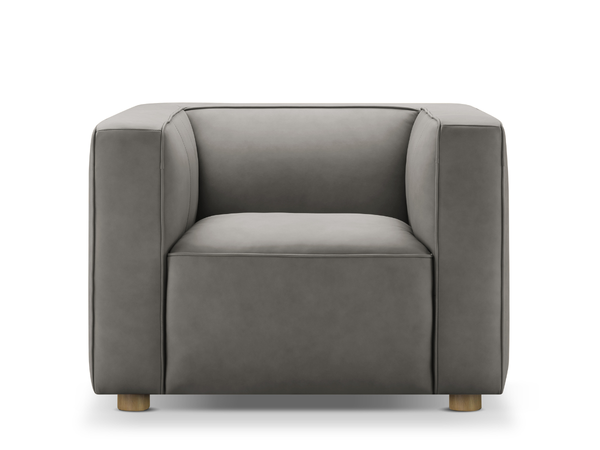 JoJo Fletcher Matteo Nubuck Leather Chair - Gray