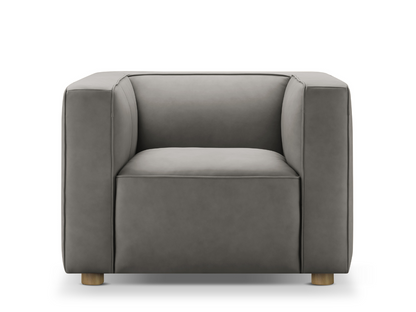 JoJo Fletcher Matteo Nubuck Leather Chair - Gray