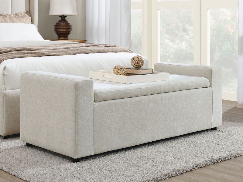 Harlow Channel Bed with Storage Ottoman