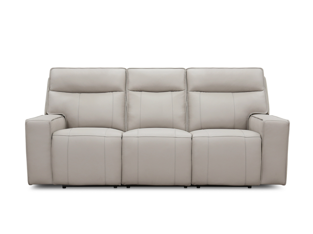 Layton Leather Power Reclining Sofa - Gray