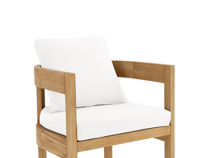 Santino® Outdoor 15-Piece Estate Collection - White Fabric with Teak Frame