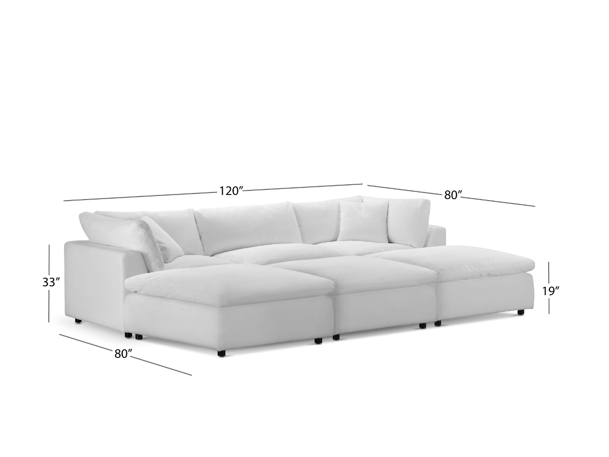 JoJo Fletcher Luxe Feather and Down 6-pc Pit Sectional Set