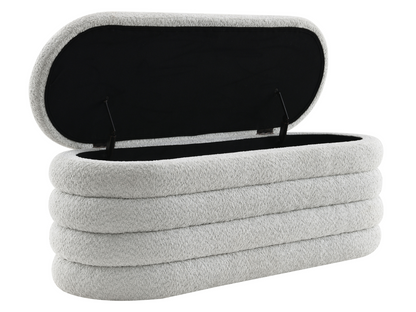Cleo Storage Bench Ottoman - Gray