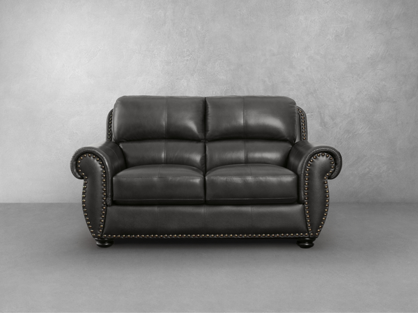 アライヴン Austin Leather Loveseat - Dark Gray – Abbyson.com
