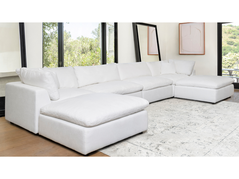 Luxe Feather and Down 6-pc U-Shaped Sectional Set