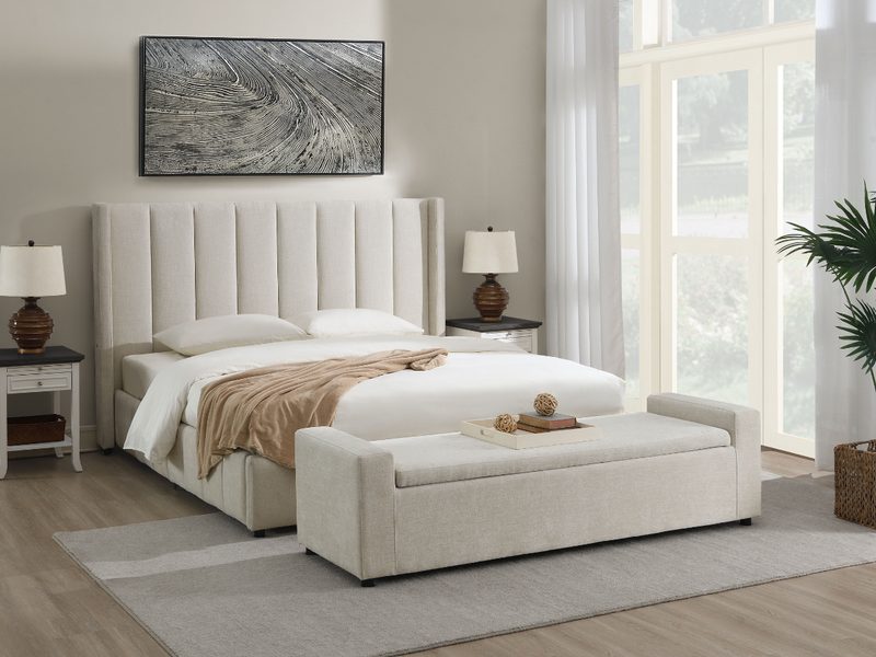 Harlow Channel Bed with Storage Ottoman