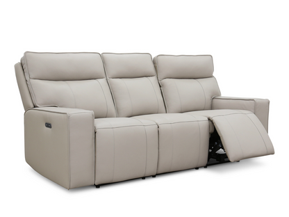 Layton Leather Power Reclining Sofa - Gray