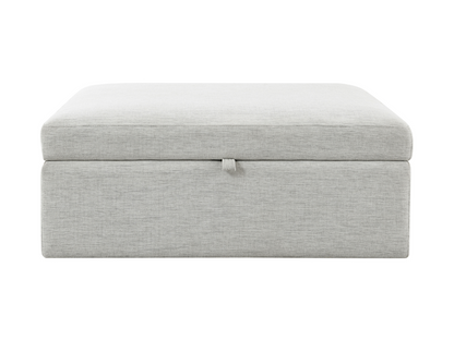 Wren Square Storage Ottoman - Ivory