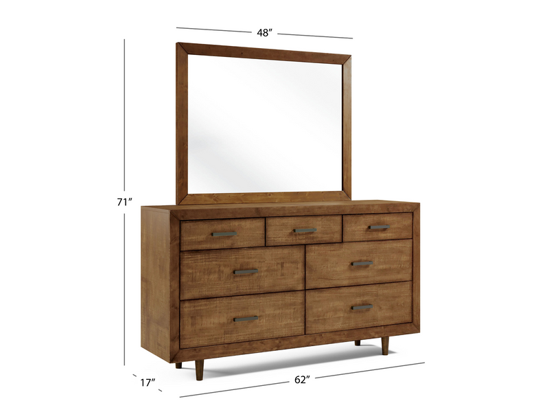 Retro Wood Dresser With Mirror