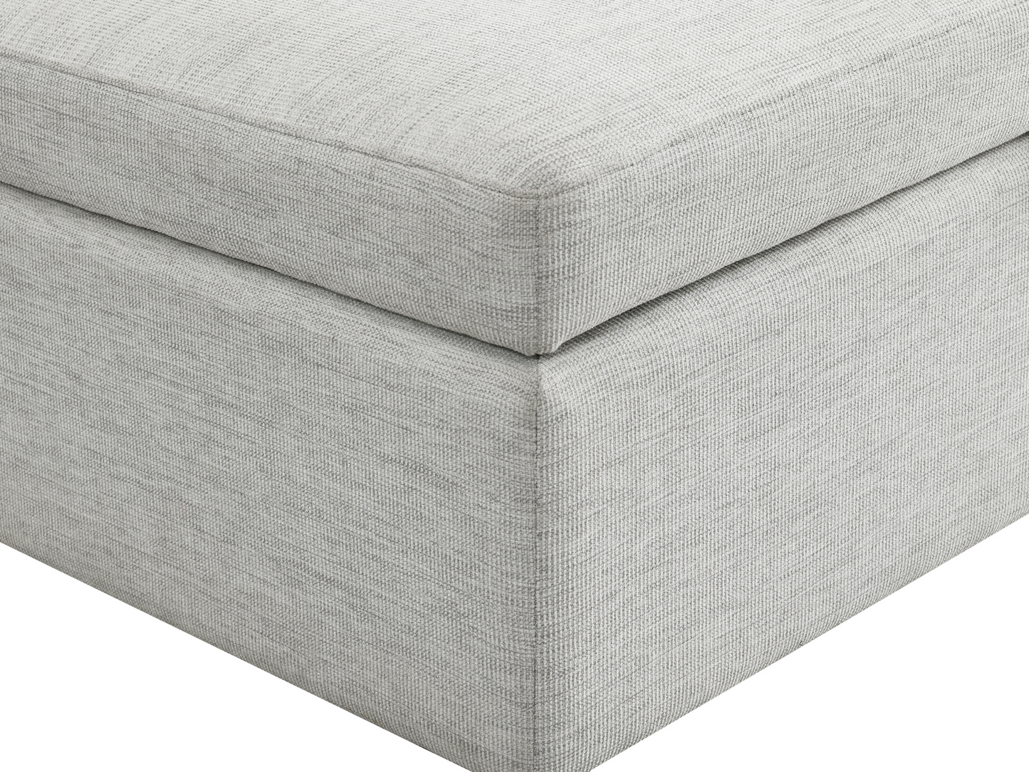 Wren Square Storage Ottoman - Ivory