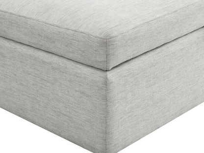 Wren Square Storage Ottoman - Ivory