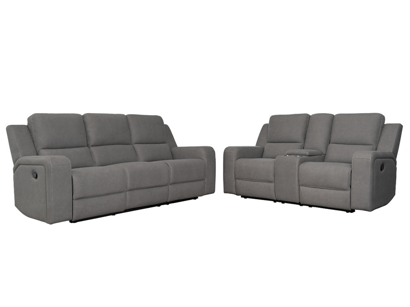 Margaret 2-pc Fabric Manual Reclining Sofa and Loveseat