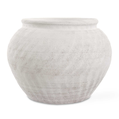Abbyson Home Floreana Round White Vase