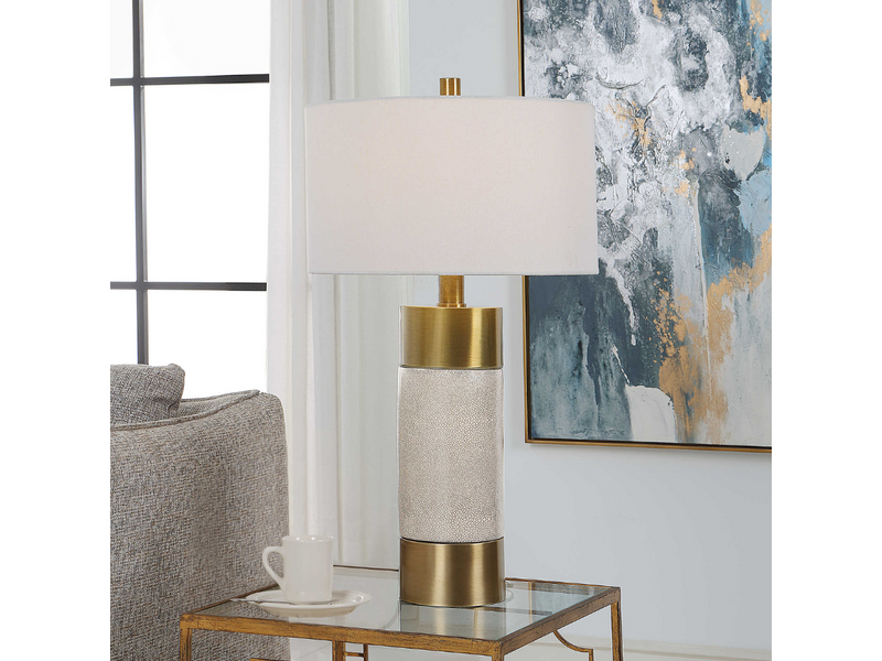 Abbyson Home Adina Ivory & Brass Table Lamp