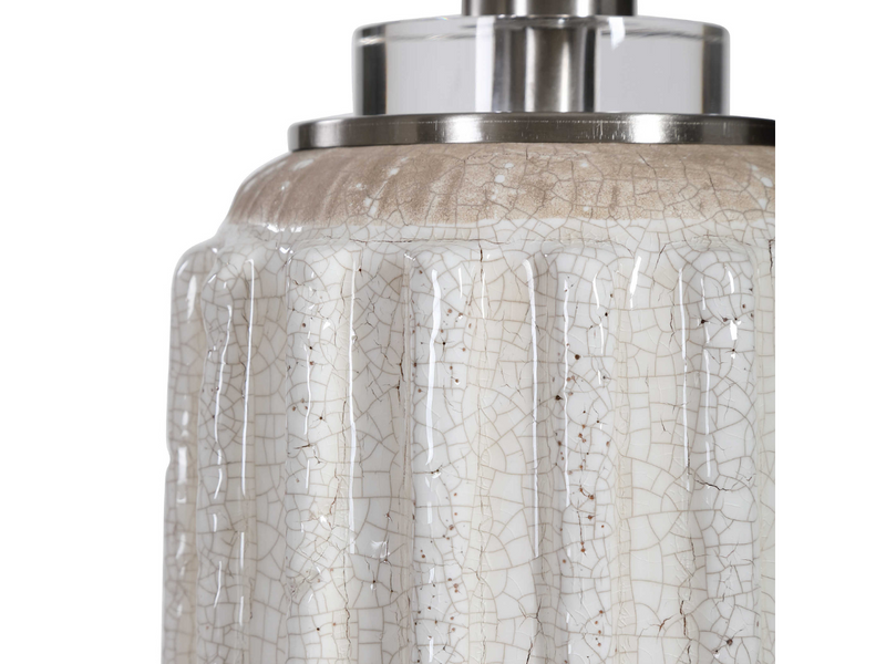 Abbyson Home Aileen White Crackle Table Lamp