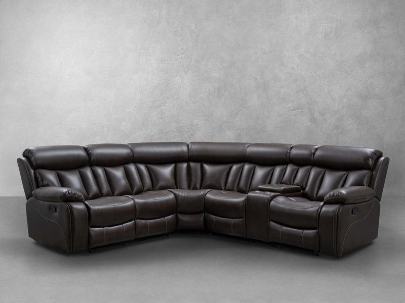 Alden 6 -pc Reclining Sectional, Dark Brown