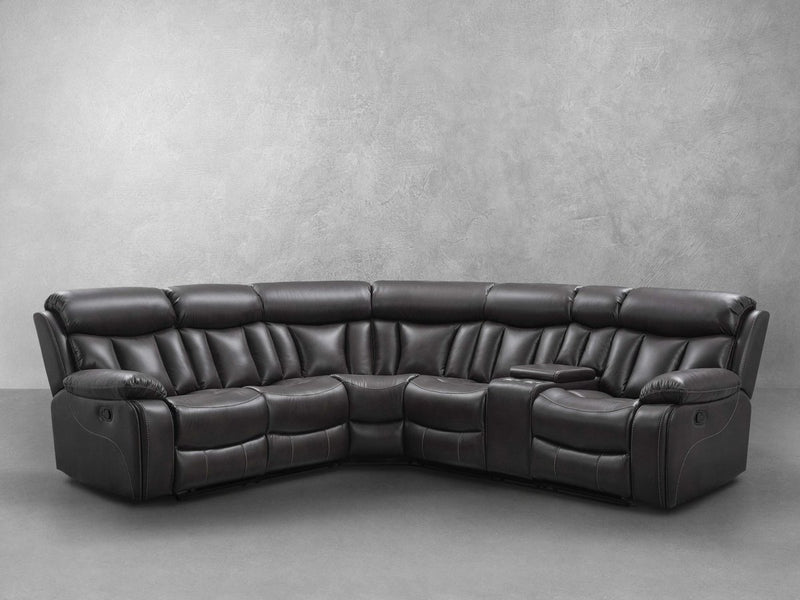 Alden 6 -pc Reclining Sectional, Dark Brown