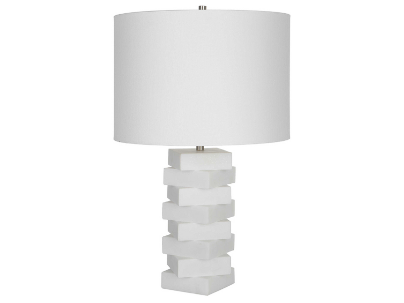 Abbyson Home Aria White Geometric Table Lamp