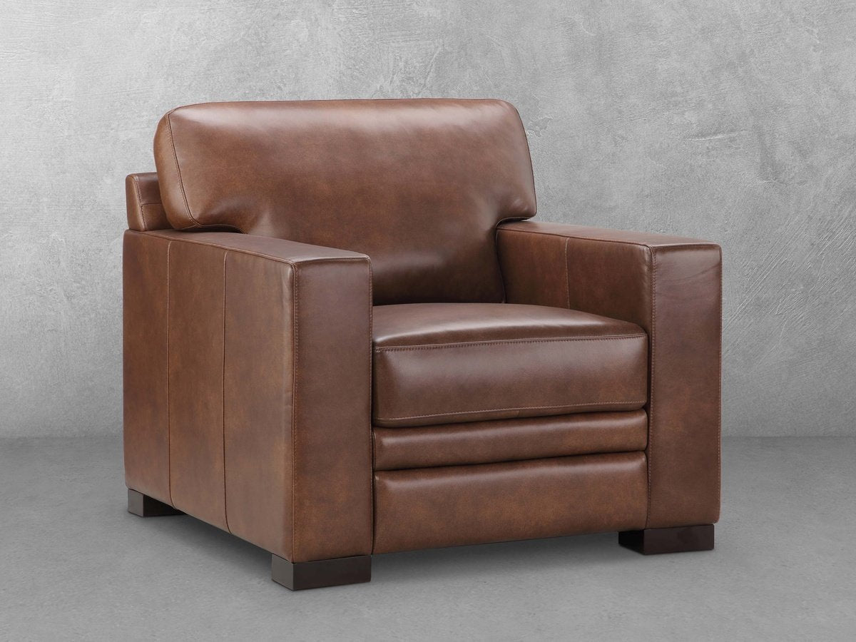 Astoria Top Grain Leather Chair - Brown