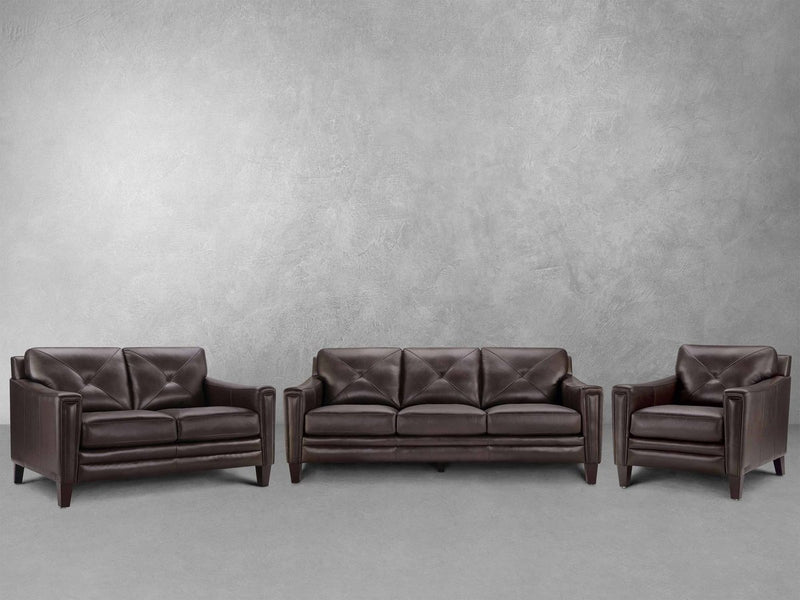 Atmore 3-pc Leather Sofa, Loveseat, & Chair Set