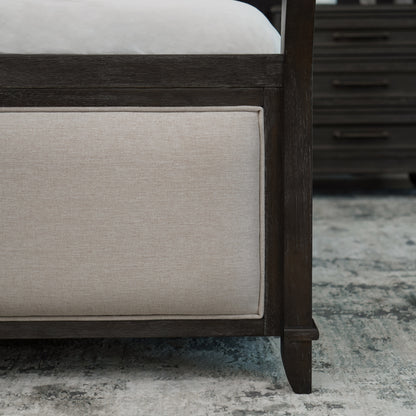 Audrey Sleigh King Bed, Gray