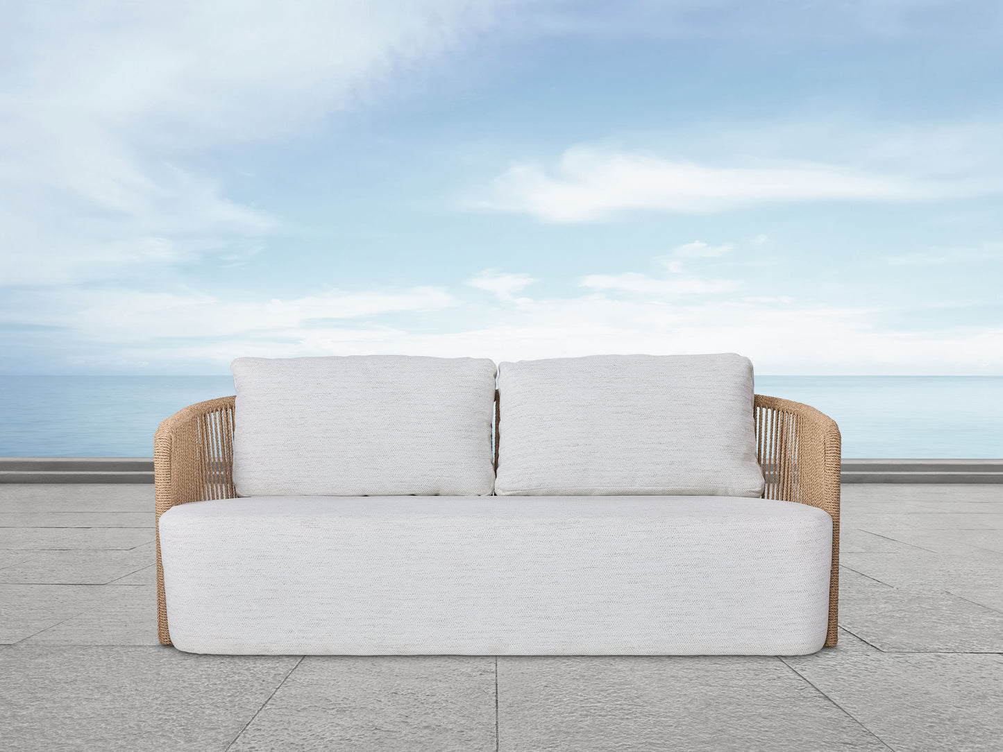 Bali Outdoor Teak and Rope Sofa