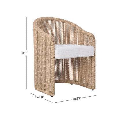 Bali Outdoor Teak and Rope Dining Chair