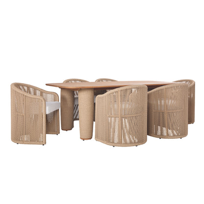 Bali Outdoor Teak and Rope Dining Table