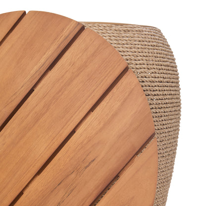 Bali Outdoor Teak and Rope Storage Coffee Table