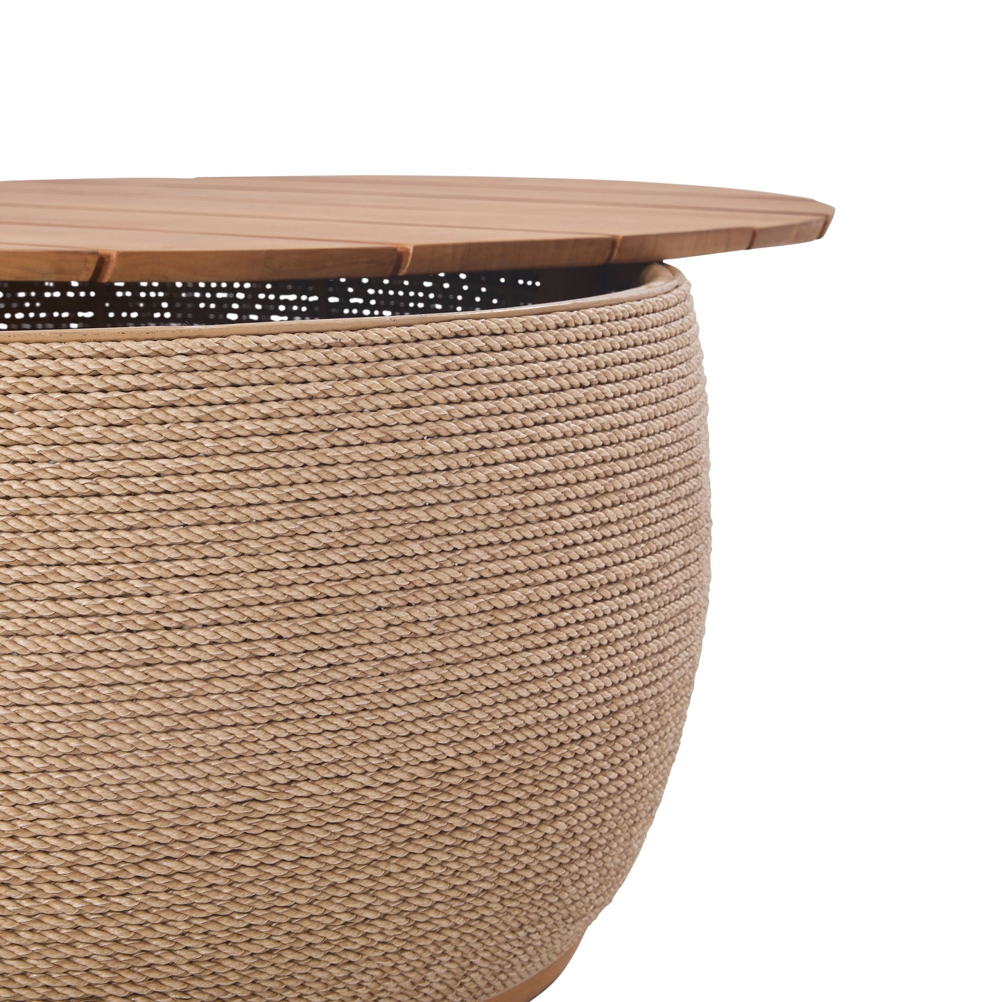 Bali Outdoor Teak and Rope Storage Coffee Table