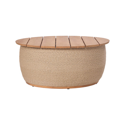 Bali Outdoor Teak and Rope Storage Coffee Table