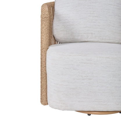 Bali Outdoor Teak and Rope Swivel Chair