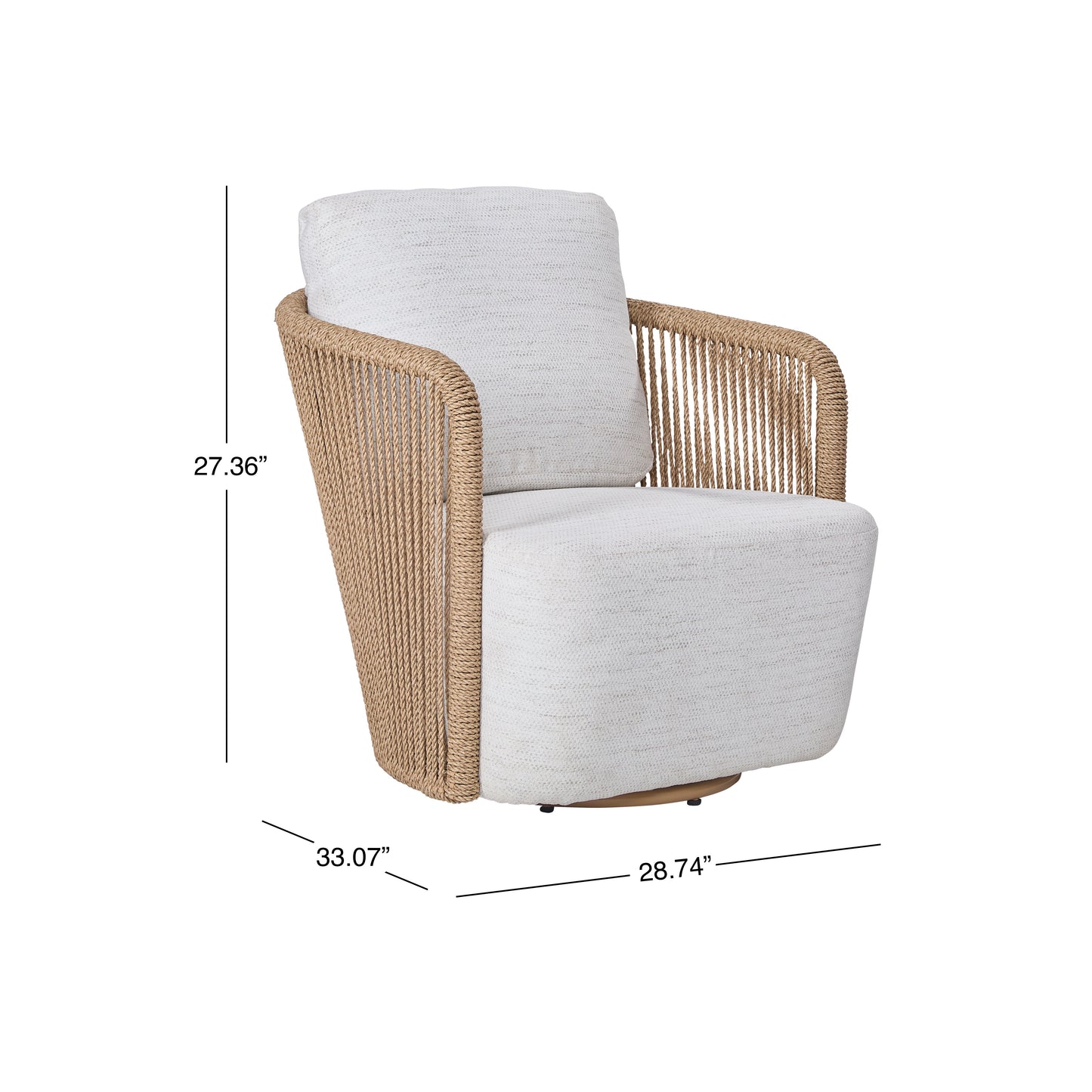 Bali Outdoor Teak and Rope Swivel Chair