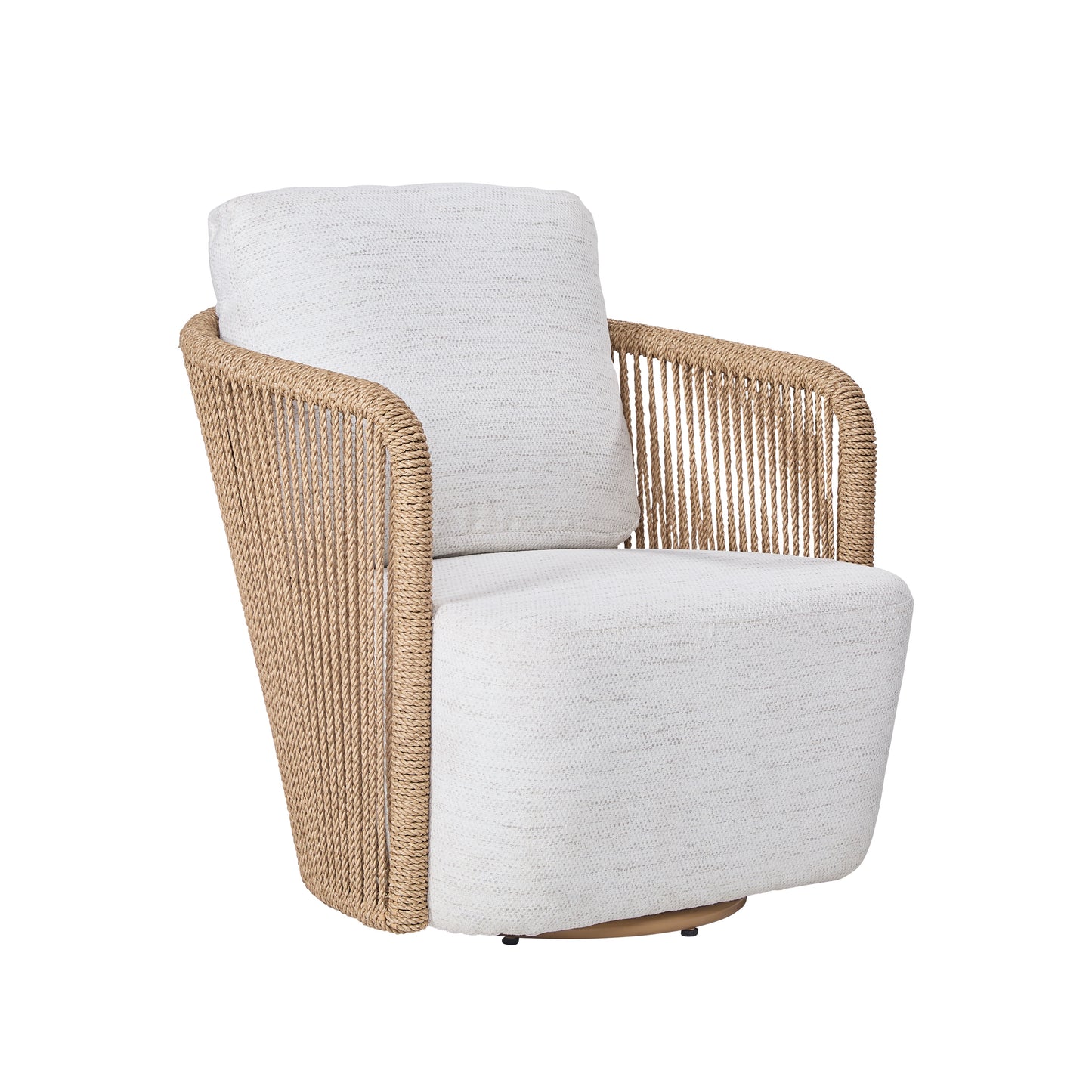 Bali Outdoor Teak and Rope Swivel Chair